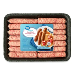 Great Value Uncooked Original Breakfast Pork Sausage Links 12 oz Package